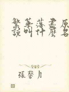 繁华落尽原著小说叫什么名字