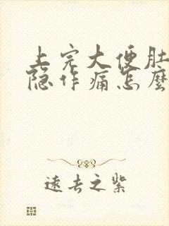 上完大便肚子隐隐作痛怎么回事封面