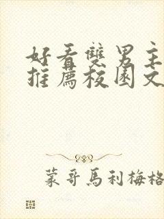 好看双男主小说推荐校园文封面