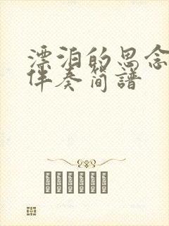 漂泊的思念动态伴奏简谱封面