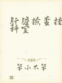 肝胆检查挂什么科室封面