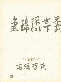 名侦探世界里的巫师txt下载