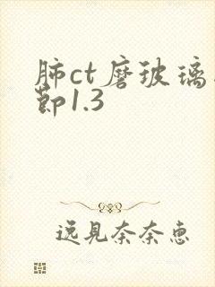 肺ct磨玻璃结节1.3