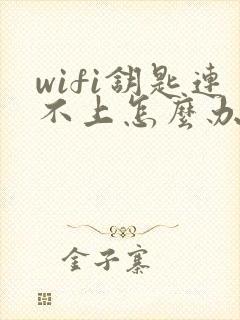 wifi钥匙连不上怎么办