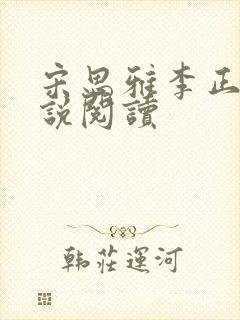 宋思雅李正安小说阅读