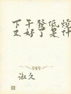 下午发低烧晚上又好了是什么原因封面