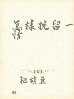 怎样挽留一段感情封面