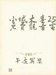 小城大事25集免费观看电视剧剧情