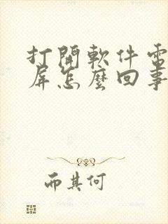 打开软件电脑黑屏怎么回事