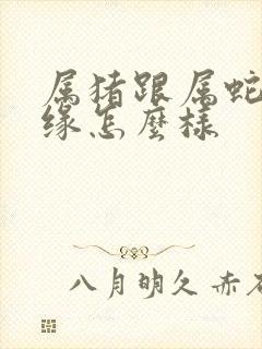 属猪跟属蛇的姻缘怎么样