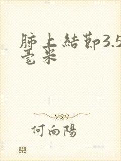 肺上结节3.5毫米