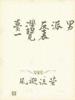 台湾反派男演员一览表