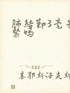 肺结节3毫米要紧吗