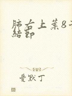 肺右上叶8毫米结节