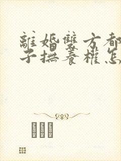 离婚双方都要孩子抚养权怎么办