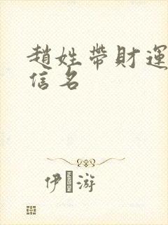 赵姓带财运的微信名