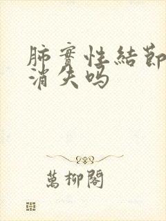 肺实性结节可以消失吗封面