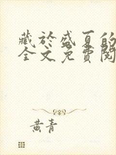 藏于盛夏的小说全文免费阅读