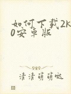 如何下载2k20安卓版