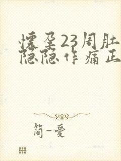 怀孕23周肚子隐隐作痛正常吗