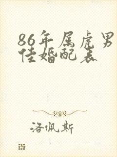 86年属虎男最佳婚配表