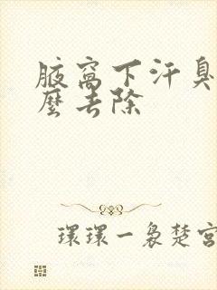 腋窝下汗臭味怎么去除