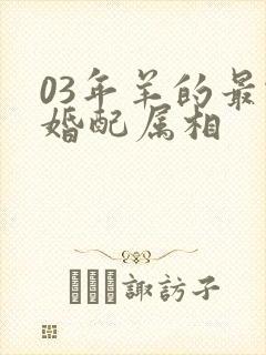 03年羊的最佳婚配属相