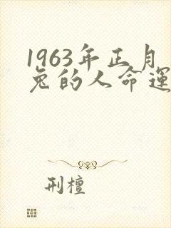 1963年正月兔的人命运怎么样