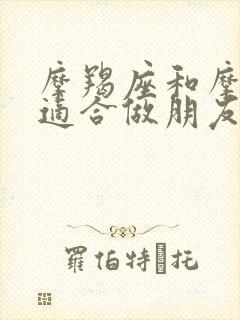 摩羯座和摩羯座适合做朋友吗