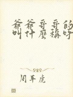 爷爷哥哥的老婆叫什么称呼