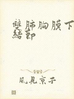 双肺胸膜下多发结节