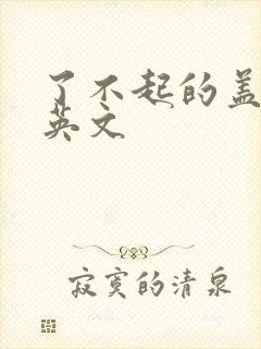 了不起的盖茨比英文