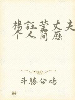 杨钰莹丈夫鲍毅个人简历封面