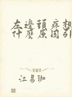 左边头疼想吐是什么原因引起的封面