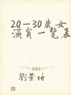 20—30岁女演员一览表