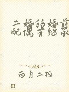 二婚的婚前财产配偶有继承权么