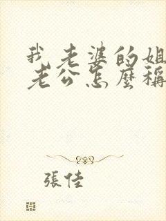 我老婆的姐姐的老公怎么称呼