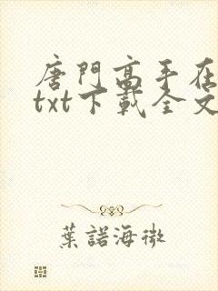 唐门高手在异世txt下载全文