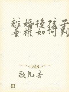 离婚后孩子的抚养权如何判决