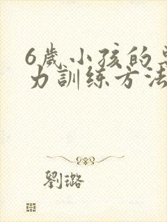 6岁小孩的专注力训练方法