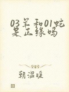 03羊和01蛇是正缘吗封面
