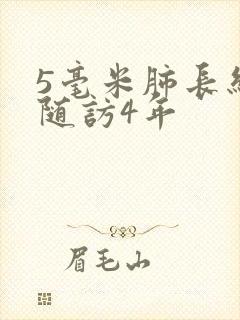 5毫米肺长结节随访4年封面