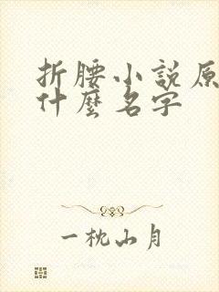 折腰小说原著叫什么名字