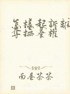 怎样起诉离婚争夺抚养权