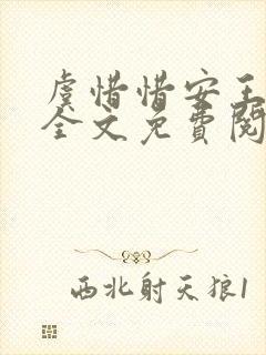 虞惜惜安王小说全文免费阅读