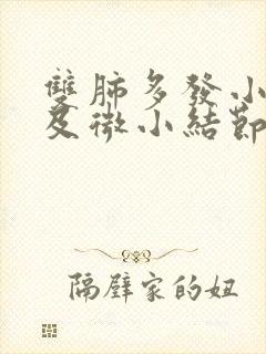 双肺多发小结节及微小结节