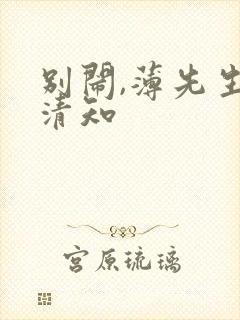 别闹,薄先生许清知