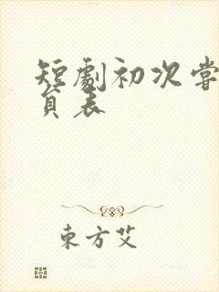 短剧初次尝鲜演员表