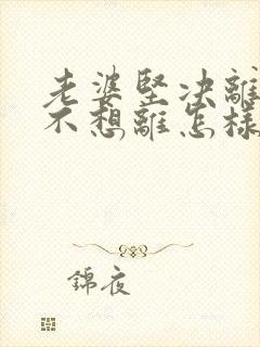 老婆坚决离婚我不想离怎样挽回封面