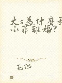 大s为什么和汪小菲离婚?封面